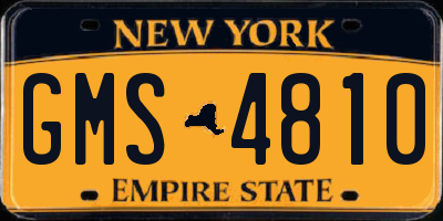 NY license plate GMS4810