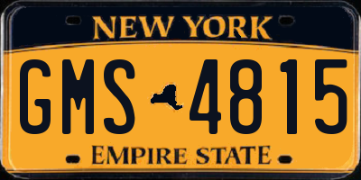 NY license plate GMS4815