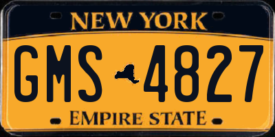 NY license plate GMS4827