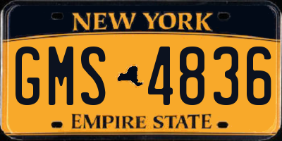 NY license plate GMS4836