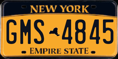 NY license plate GMS4845