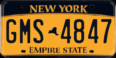 NY license plate GMS4847