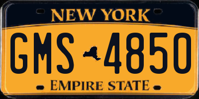 NY license plate GMS4850
