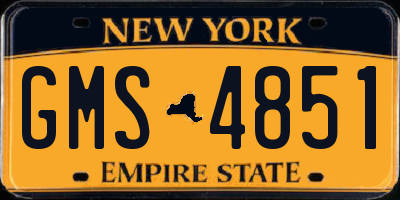 NY license plate GMS4851