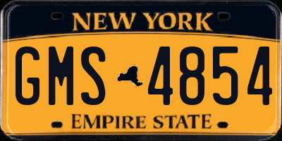 NY license plate GMS4854