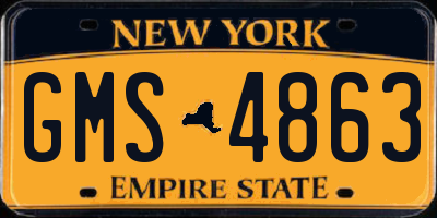 NY license plate GMS4863