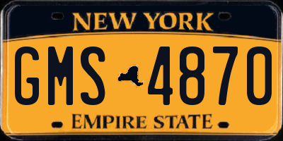 NY license plate GMS4870