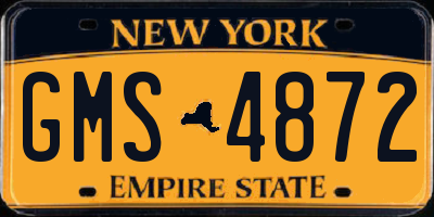 NY license plate GMS4872
