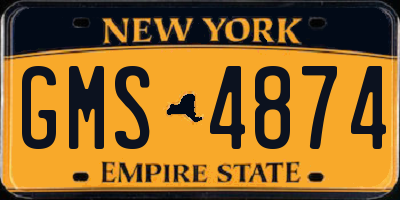 NY license plate GMS4874
