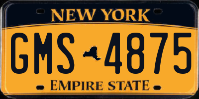 NY license plate GMS4875