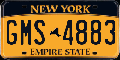 NY license plate GMS4883