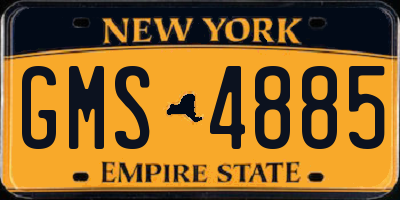 NY license plate GMS4885