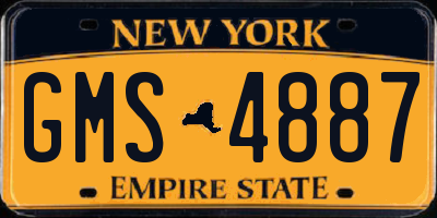 NY license plate GMS4887
