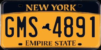 NY license plate GMS4891