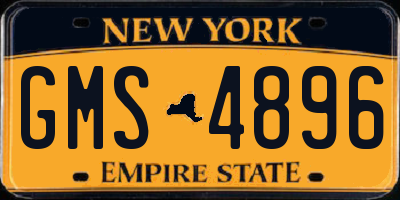 NY license plate GMS4896