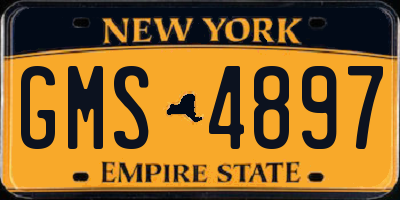 NY license plate GMS4897