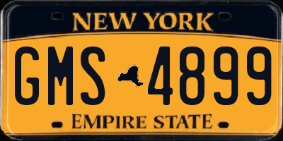 NY license plate GMS4899
