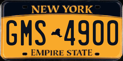 NY license plate GMS4900