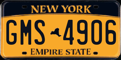 NY license plate GMS4906
