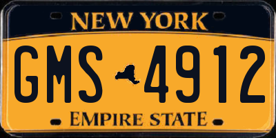 NY license plate GMS4912