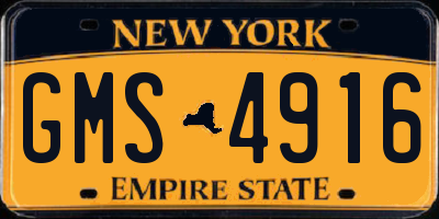 NY license plate GMS4916