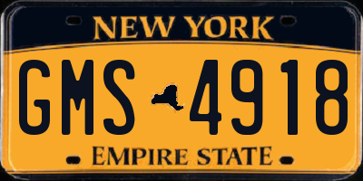 NY license plate GMS4918