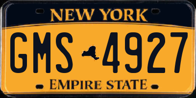 NY license plate GMS4927