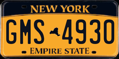 NY license plate GMS4930