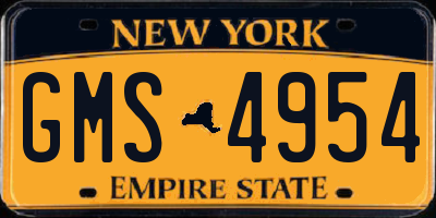NY license plate GMS4954