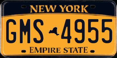 NY license plate GMS4955