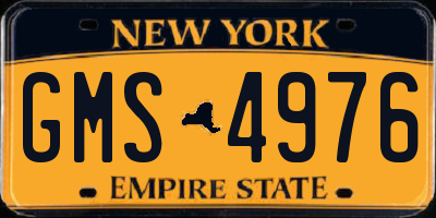 NY license plate GMS4976