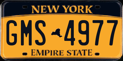 NY license plate GMS4977