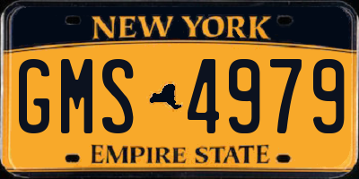 NY license plate GMS4979