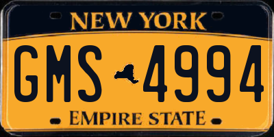 NY license plate GMS4994