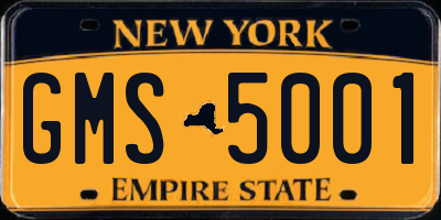 NY license plate GMS5001