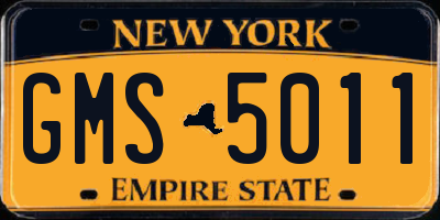NY license plate GMS5011