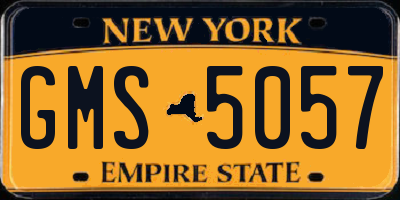 NY license plate GMS5057