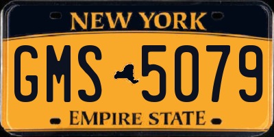 NY license plate GMS5079