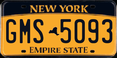 NY license plate GMS5093