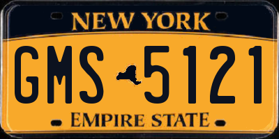 NY license plate GMS5121