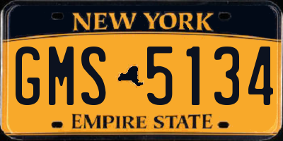 NY license plate GMS5134