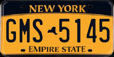 NY license plate GMS5145