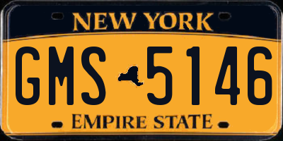 NY license plate GMS5146