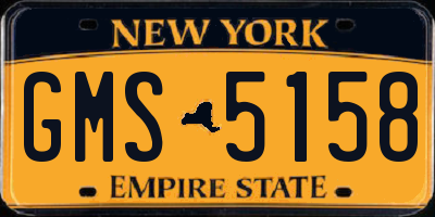 NY license plate GMS5158