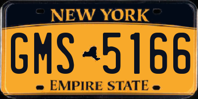 NY license plate GMS5166