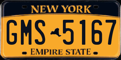 NY license plate GMS5167