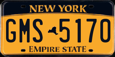 NY license plate GMS5170