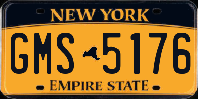 NY license plate GMS5176