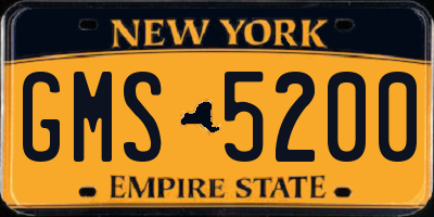 NY license plate GMS5200