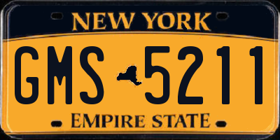 NY license plate GMS5211